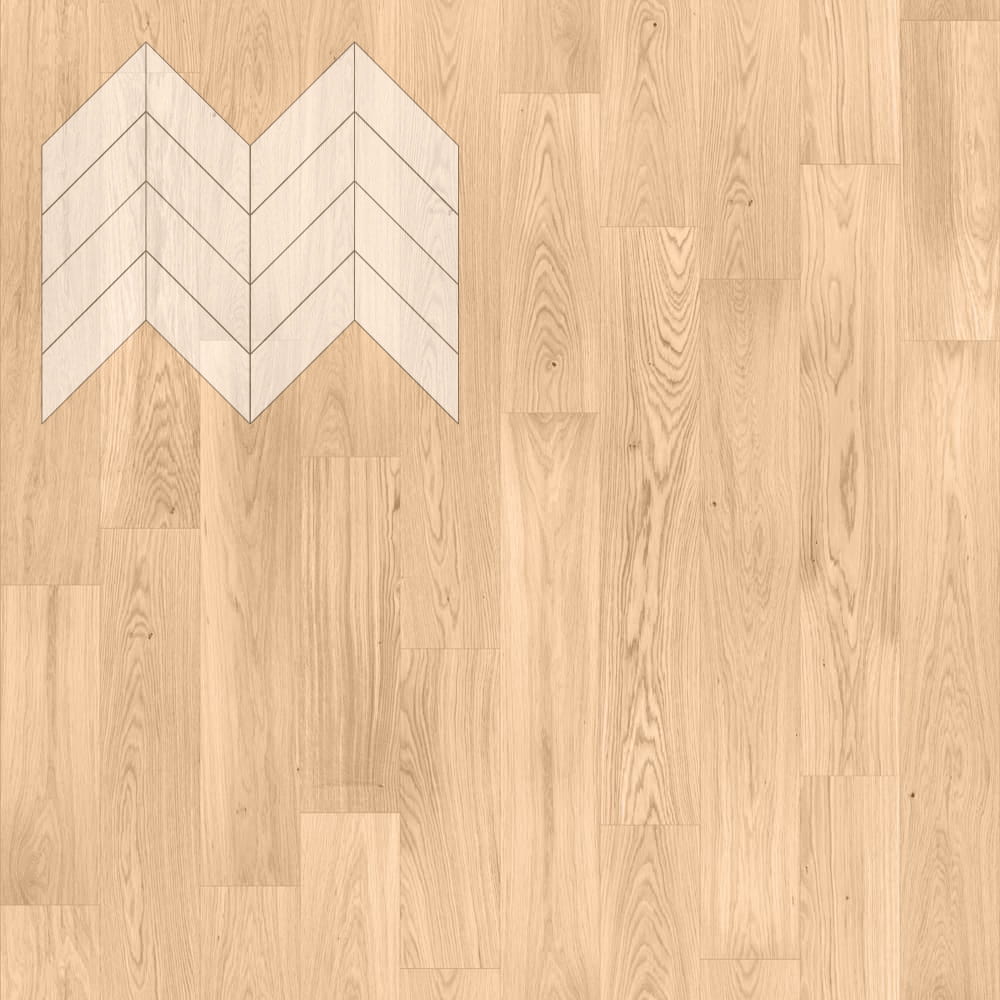 Паркет Елка Французская Lab Arte Chevron Дуб Рустик Блонд лак 600/450х150х14/3/45°