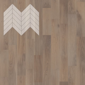 Паркет Елка Французская Lab Arte Chevron Дуб Селект Беж лак 600/475х125х14/3/45° в интерьере