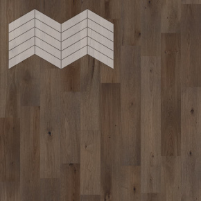 Паркет Елка Французская Lab Arte Chevron Дуб Селект Кайт лак 400/328х125х14/3/60° в интерьере